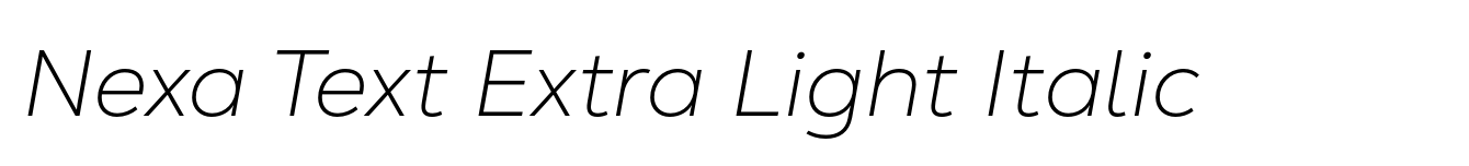 Nexa Text Extra Light Italic